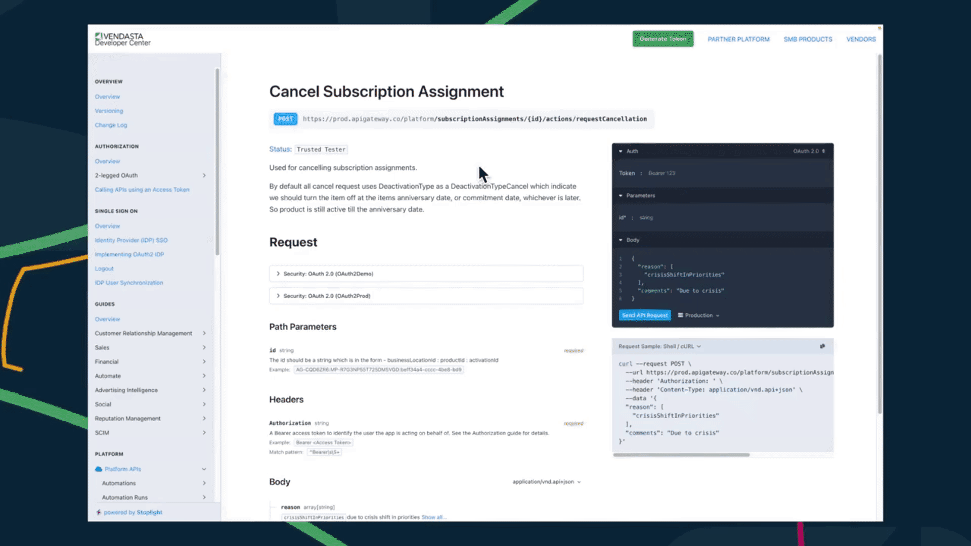 Cancel subscription assignment API